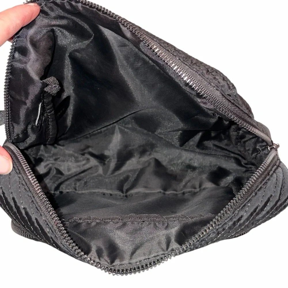 Aimee Kestenberg Quilted Black Cosmetic Bag Makeup Case Toiletries Bag